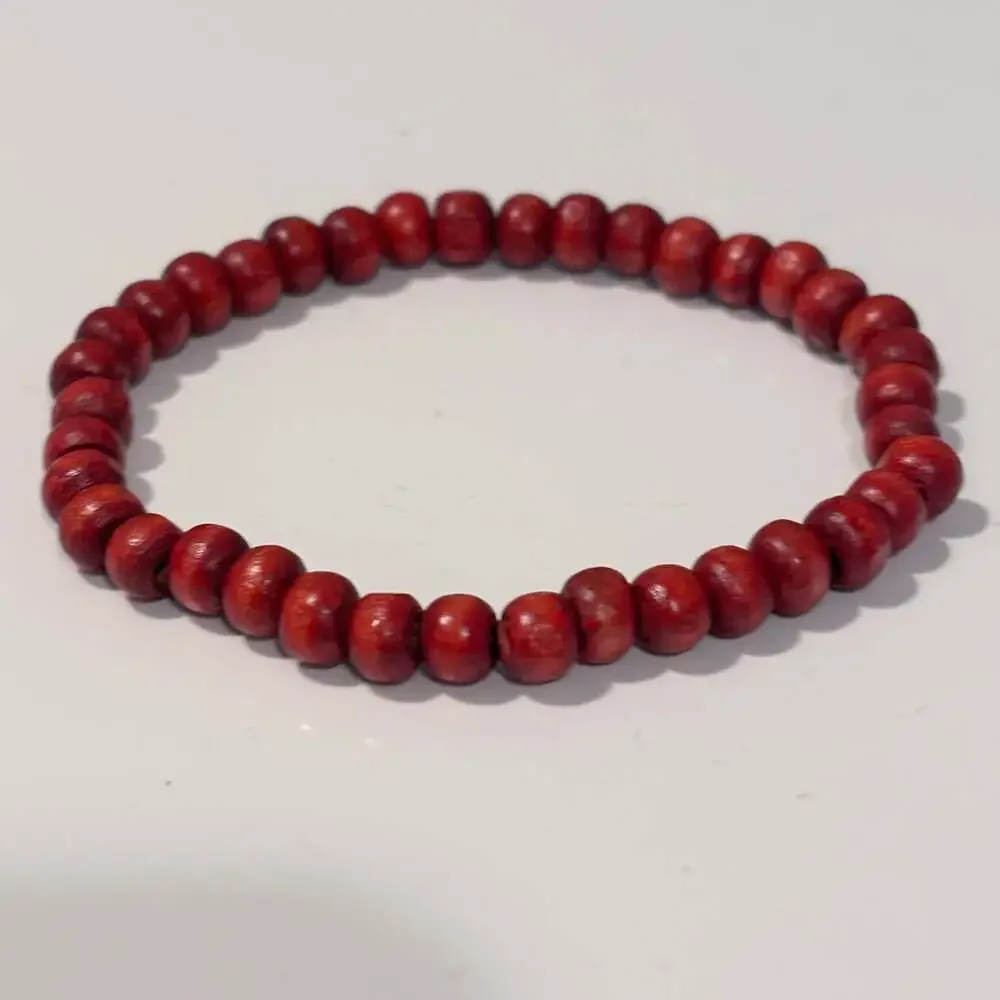 The Bead Chest Stackable Red Beaded Stretch Bracelet Jewelry